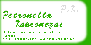 petronella kapronczai business card